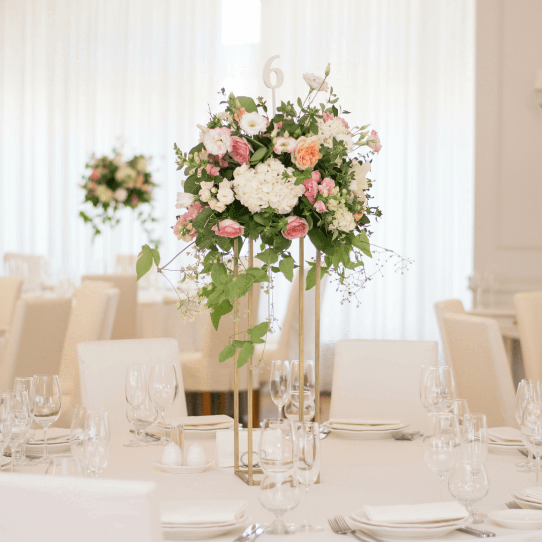 Gold Rectangular Table Centerpiece Stand b