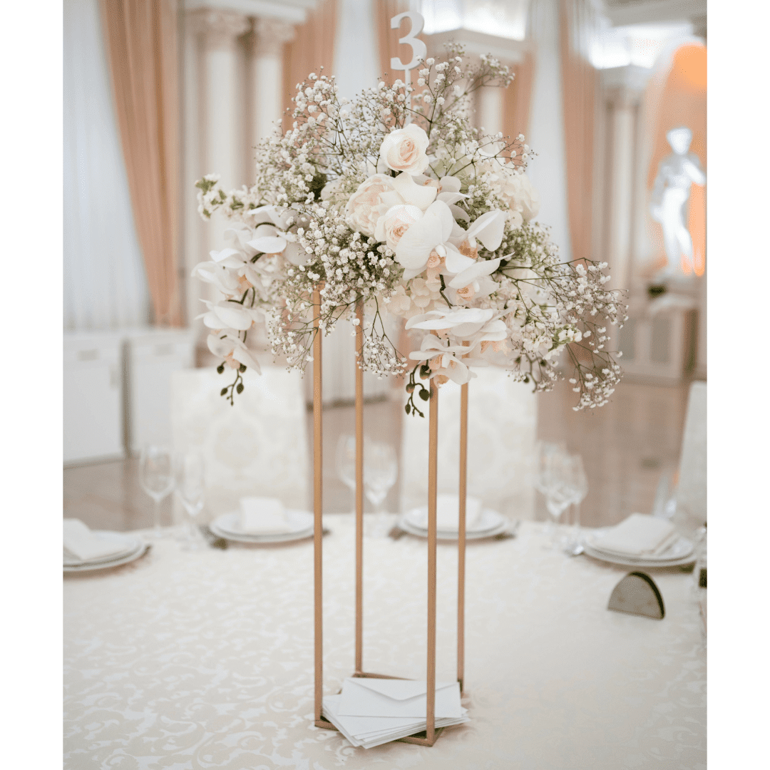 Gold Rectangular Table Centerpiece Stand