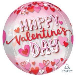Amscan 15 inch Happy Valentine's Day Pink Red Hearts Orbz Foil Balloon_4068401