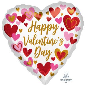 Amscan 28 inch Playful Valentine's Hearts Jumbo Satin Luxe Foil Balloon 4059001