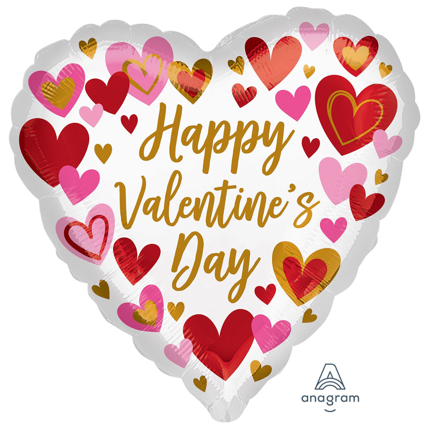 Amscan 28 inch Playful Valentine's Hearts Jumbo Satin Luxe Foil Balloon 4059001