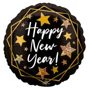 Amscan Happy New Year Gold Sparkle Standard HX Foil Balloon 4336401