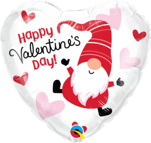 Qualatex 18 inch Valentine's Day Heart Gnome Foil Balloon_21507