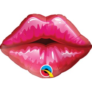 Qualatex 14 inch Red Kissey Lips Foil Balloon (unpackaged) 40213