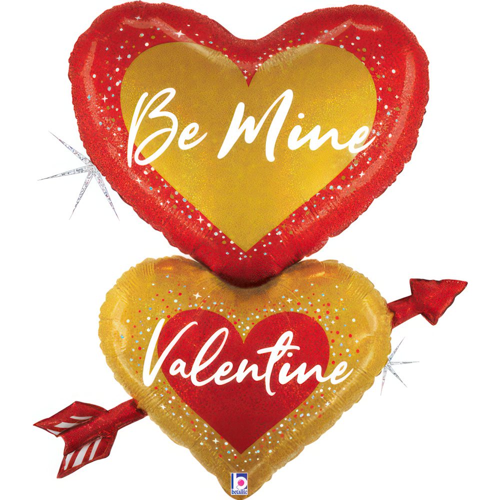 Grabo 41 inch Be Mine Valentine Heart Arrow Foil Balloon