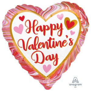 Amscan 17 inch Happy Valentine's Day Marbled Day Foil Balloon_4227201
