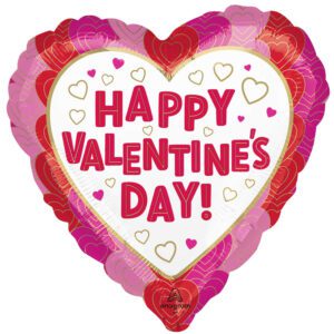 Amscan 17 inch Happy Valentine's Day Wrapped in Hearts Foil Balloon_4511601