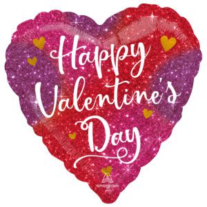 Amscan 17 inch Valentine Ombre Sparkles Foil Balloon_4365601