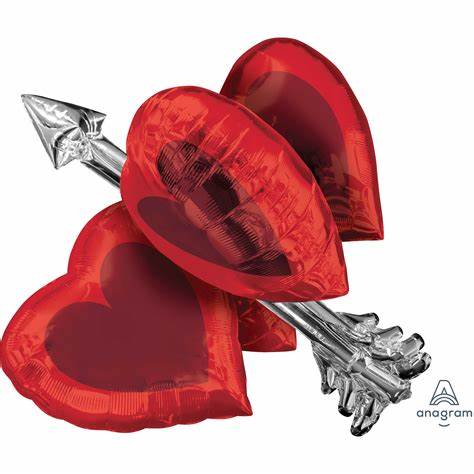 Amscan 27 inch UltraShape Love Heart Arrow Foil Balloon_4046201