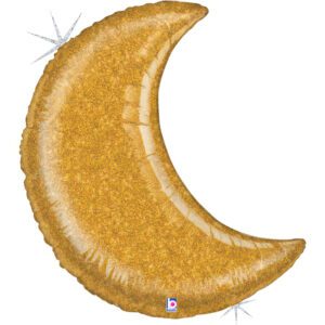 Grabo 42 inch Gold Crescent Glitter Holographic Foil Balloon_35732gh-glitter-moon-gold-b