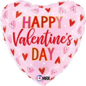 Grabo 18 inch Happy Valentine's Day Heart Shape Foil Balloon