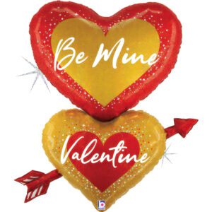 Grabo 41 inch Be Mine Valentine Heart Arrow Foil Balloon