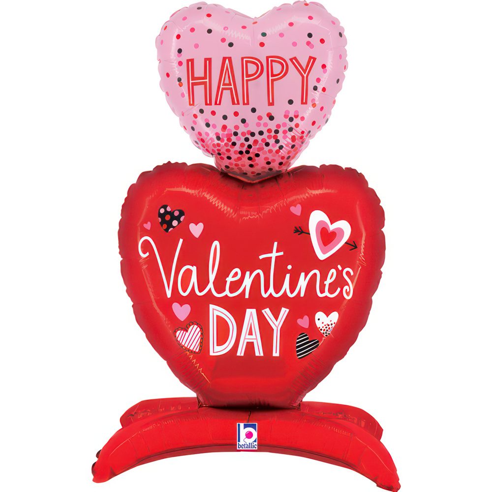 Grabo 39 inch Standup Valentine's Day Heart Foil Balloon