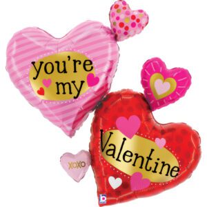 Grabo 30 inch Valentine Pattern Multi Hearts Foil Balloon