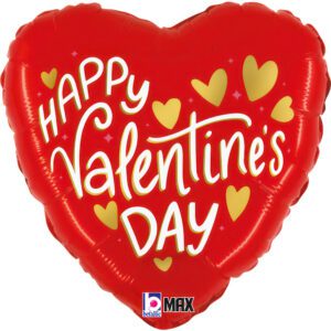 Grabo 18 inch Happy Valentine Gold Hearts Foil Balloon