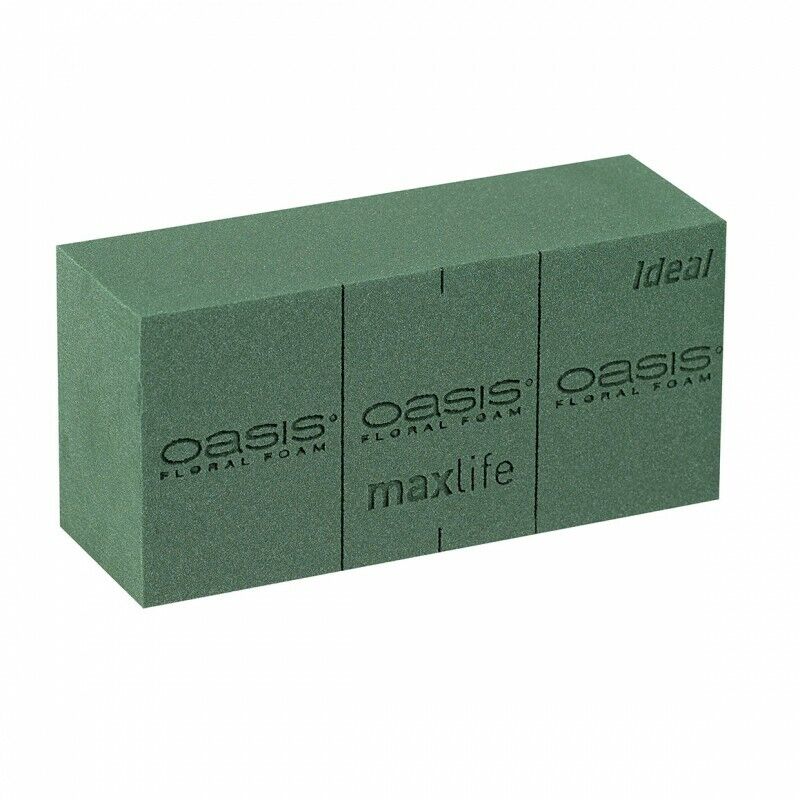 OASIS® Ideal Floral Foam Maxlife Shrink Green Brick Unwrapped_1001010 green