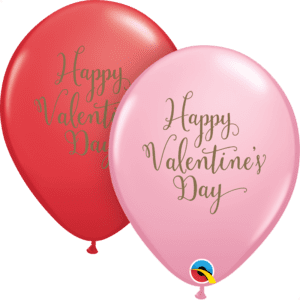 Qualatex 11 inch Happy Valentine's Day Script Latex Balloons Asstd (25)_48203