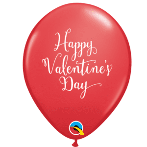 Qualatex 11 inch Happy Valentine's Day Script Latex Balloons_48206B
