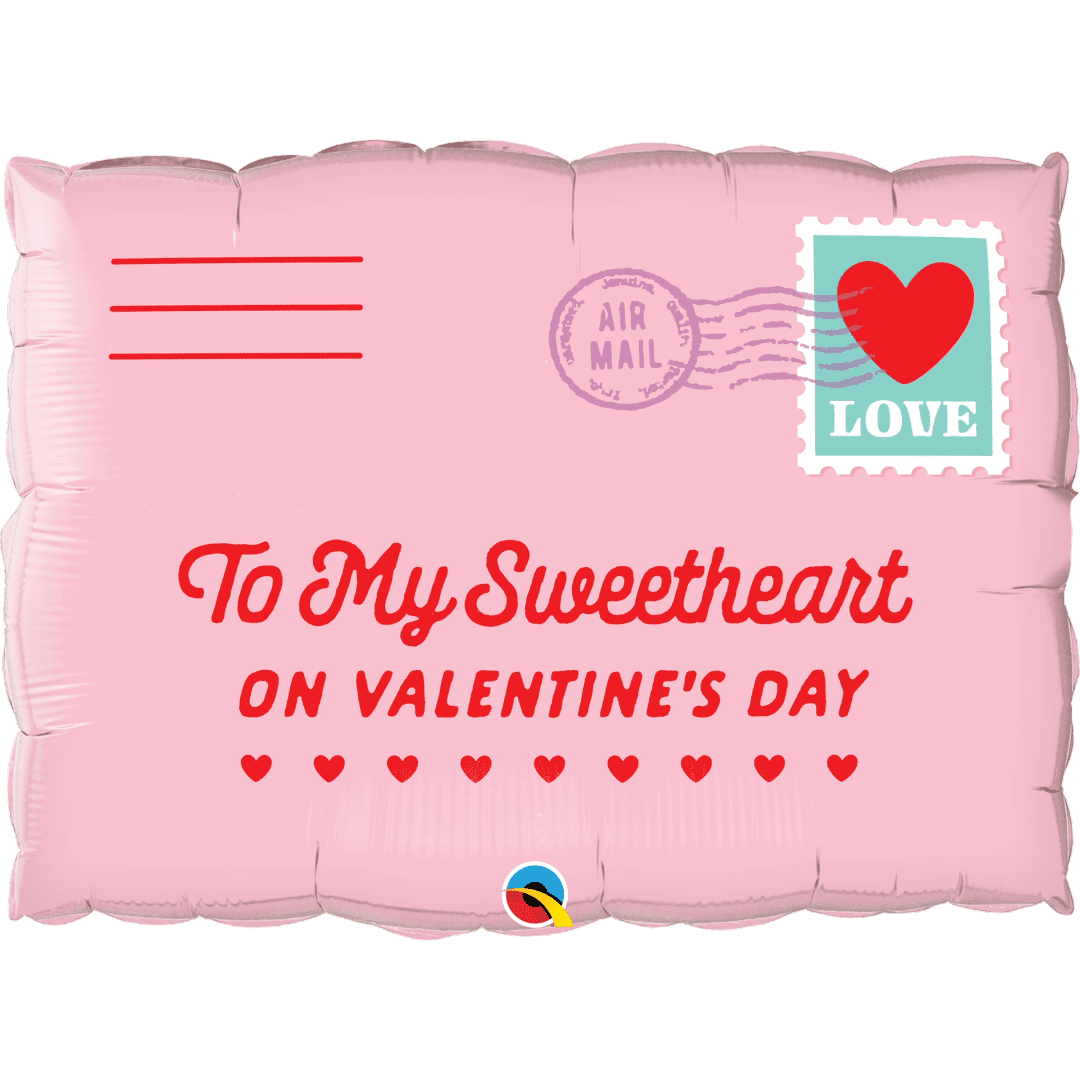 Qualatex 30 inch Addressed To My Sweetheart Pink Foil Balloon_21085_