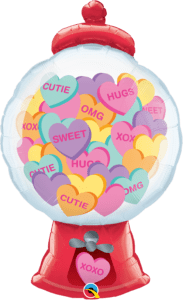 Qualatex 43 inch Candy Hearts Gumball Machine Foil Balloon_24710_24711B