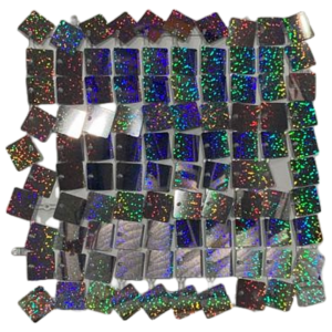 Sequin Wall Panel Holographic Silver Squares