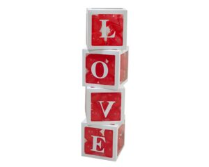 Valentines White Balloon Boxes & Letters 4PK