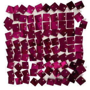 Sequin Wall Panel Metallic Fuchsia Squares