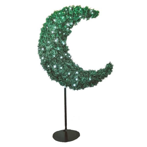 Light Up Green 5ft Crescent Moon Tree With LED Lights