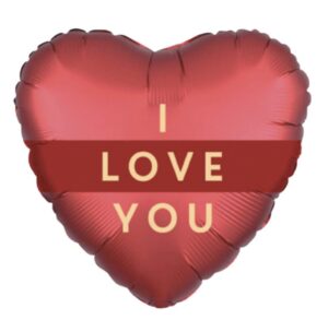 Ballunar 18 inch I Love You Striped Red Foil Balloon_30171