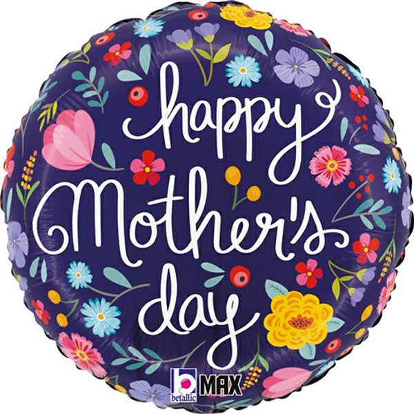 Grabo 18 inch Mother's Day Folk Floral Foil Balloon_26339P-P-500__18059