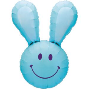 Grabo 37 inch Blue Smiling Bunny Foil Balloon_15355B-P