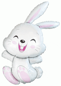 Flexmetal 44 inch Cheerful Bunny Rabbit Head Shape Foil Balloon