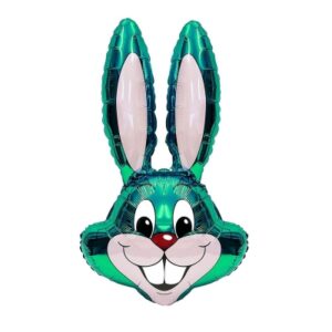 Flexmetal 16 inch Green Bunny Rabbit Head Mini Foil Balloon (unpackaged)
