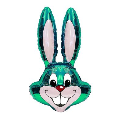 Flexmetal 16 inch Green Bunny Rabbit Head Mini Foil Balloon (unpackaged)