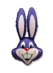 Flexmetal 16 inch Purple Bunny Rabbit Head Mini Foil Balloon (unpackaged)