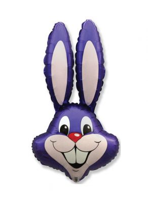 Flexmetal 35 inch Purple Bunny Rabbit Head Mini Foil Balloon