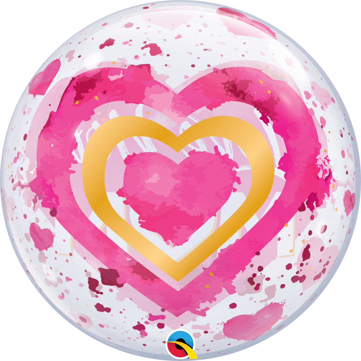 Qualatex 22 inch Love You Mum Pink Heart Bubble Balloon_82542B_B