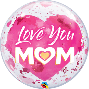 Qualatex 22 inch Love You Mum Pink Heart Bubble Balloon_82542B_F