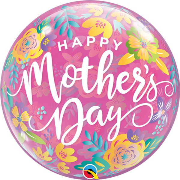 Qualatex 22 inch Mother's Day Colourful Floral Bubble Balloon_17420-500__89777