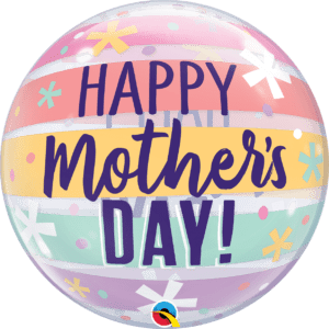 Qualatex 22 inch Mother's Day Pastel Stripes Bubble Balloon_17408B