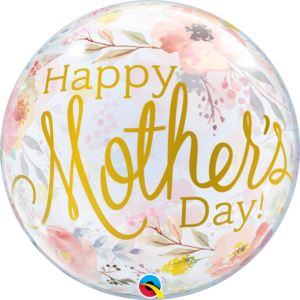 Qualatex 22 inch Mother's Day Watercolour Florals Bubble Balloon_24899B_F