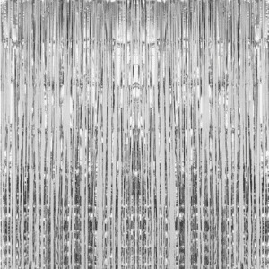 1M x 2.5M Metallic Silver Foil Curtains
