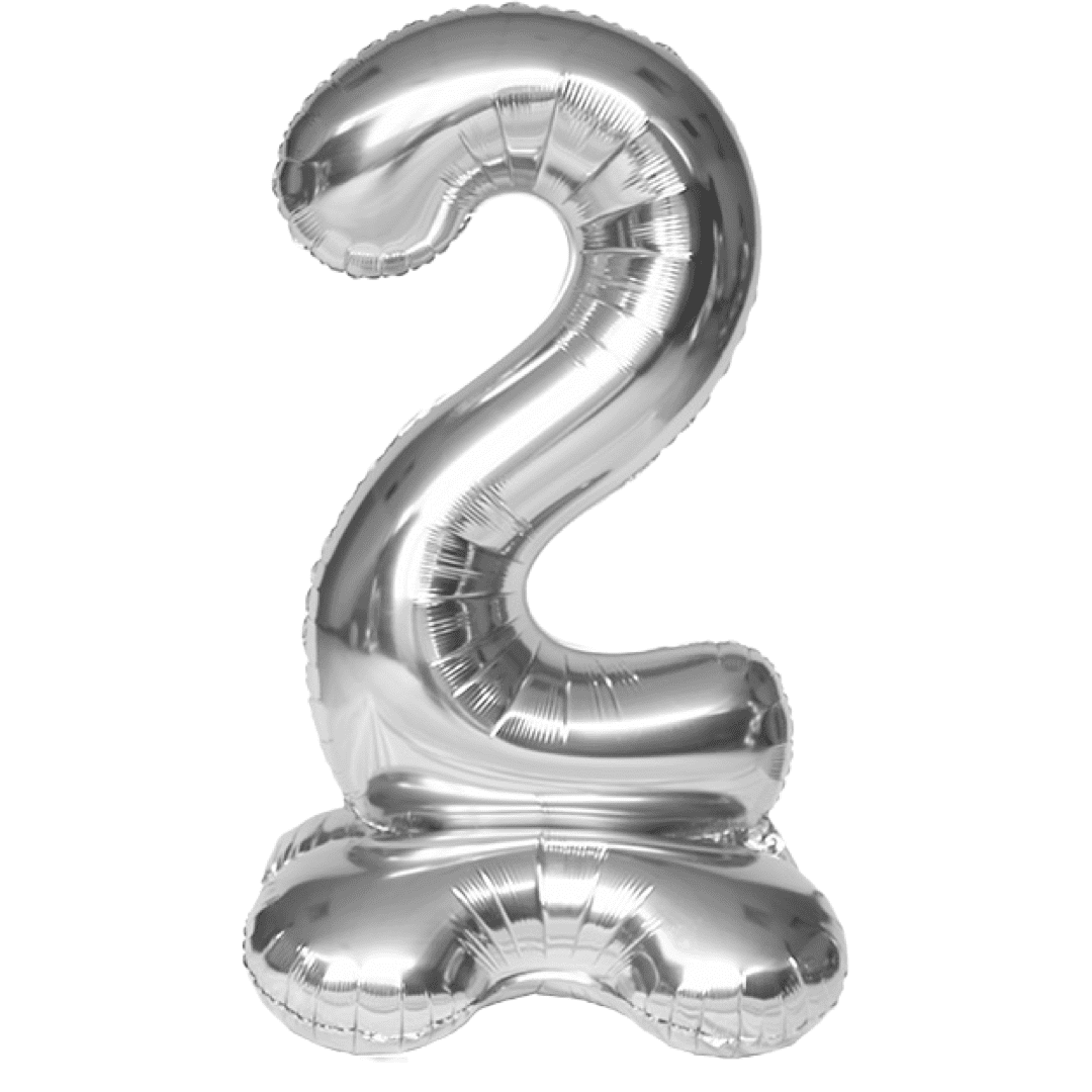 50 inch Air Stand Up Silver Foil Number Balloons - Image 4