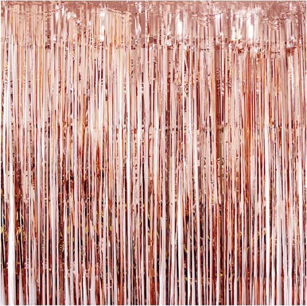 1M x 2.5M Metallic Rose Gold Foil Curtains_