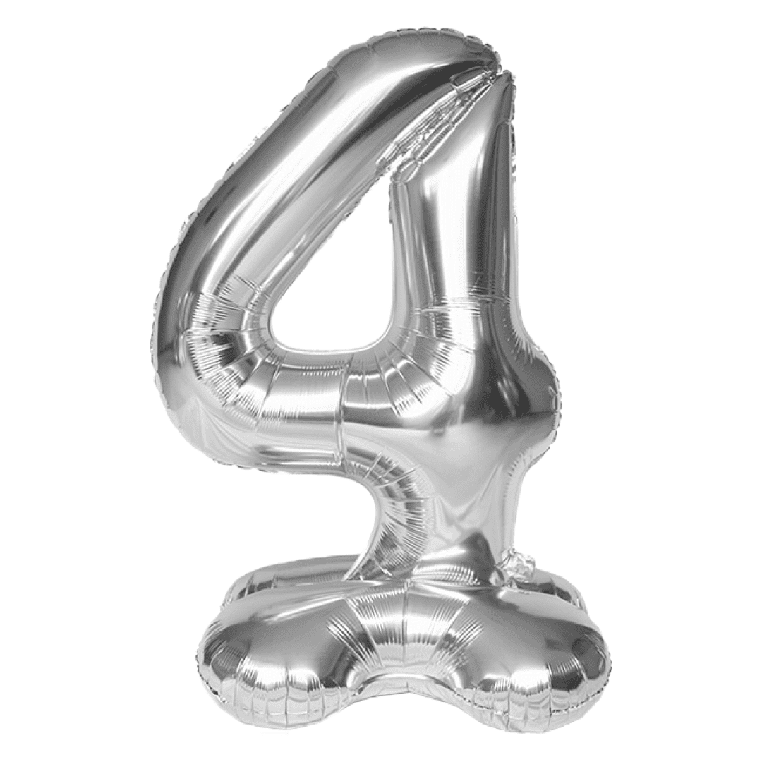50 inch Air Stand Up Silver Foil Number Balloons - Image 6