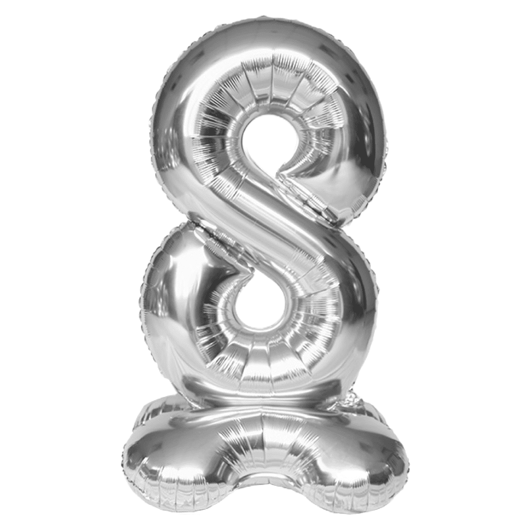 50 inch Air Stand Up Silver Foil Number Balloons - Image 10