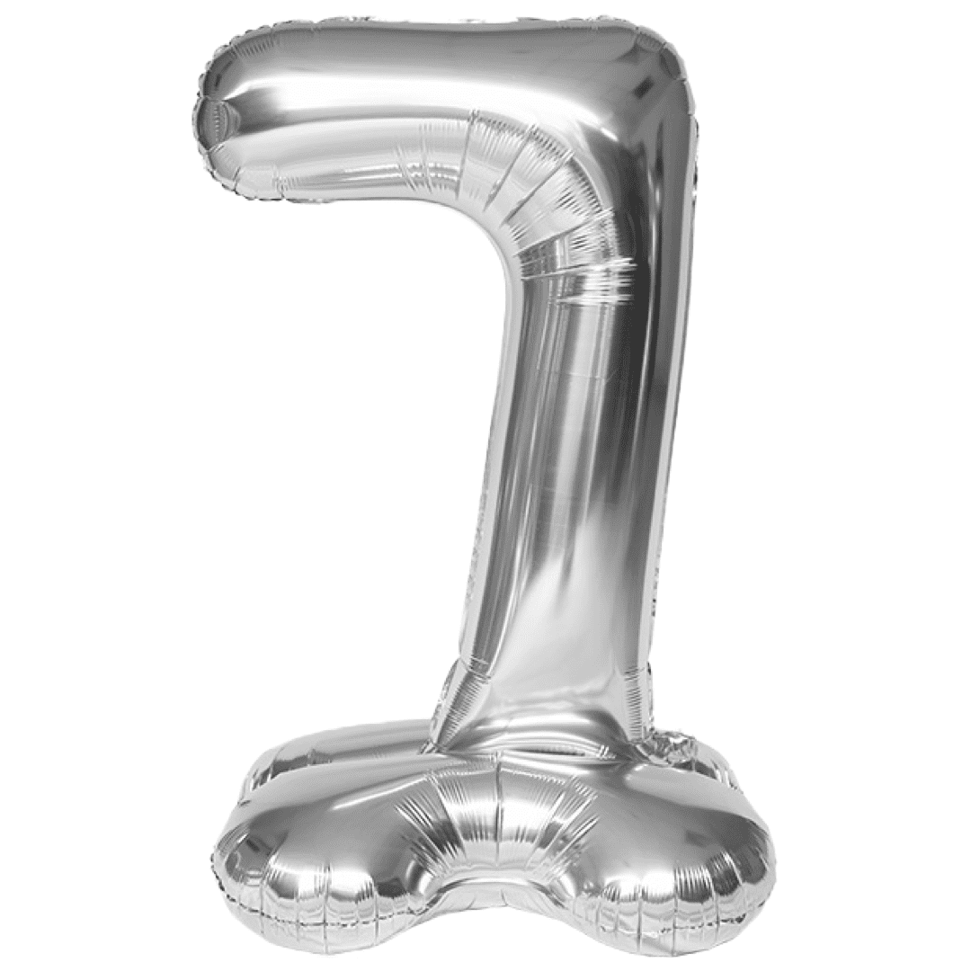 50 inch Air Stand Up Silver Foil Number Balloons - Image 9