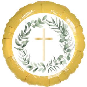 Amscan 18 inch Botanical Celebration Gold Cross Foil Balloon_9915642-500__57047