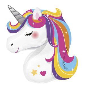 Amscan 33 inch Rainbow Unicorn Super Shape Foil Balloon_9916533-500__68699