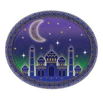 Amscan Eid Oval Paper Platters 30cm (12)_591962